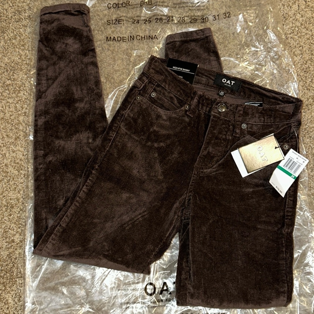 Oat New York Hi-Rise skinny Corduroy pants 24